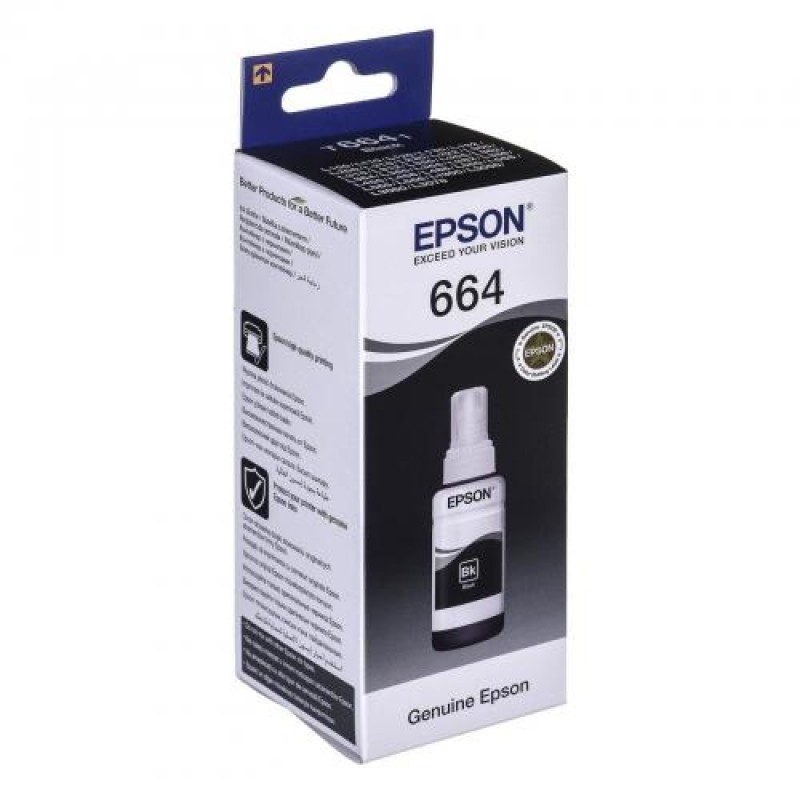 Контейнер з чорнилом Epson 664 70 мл Black L100/L200 C13T66414A (10910)