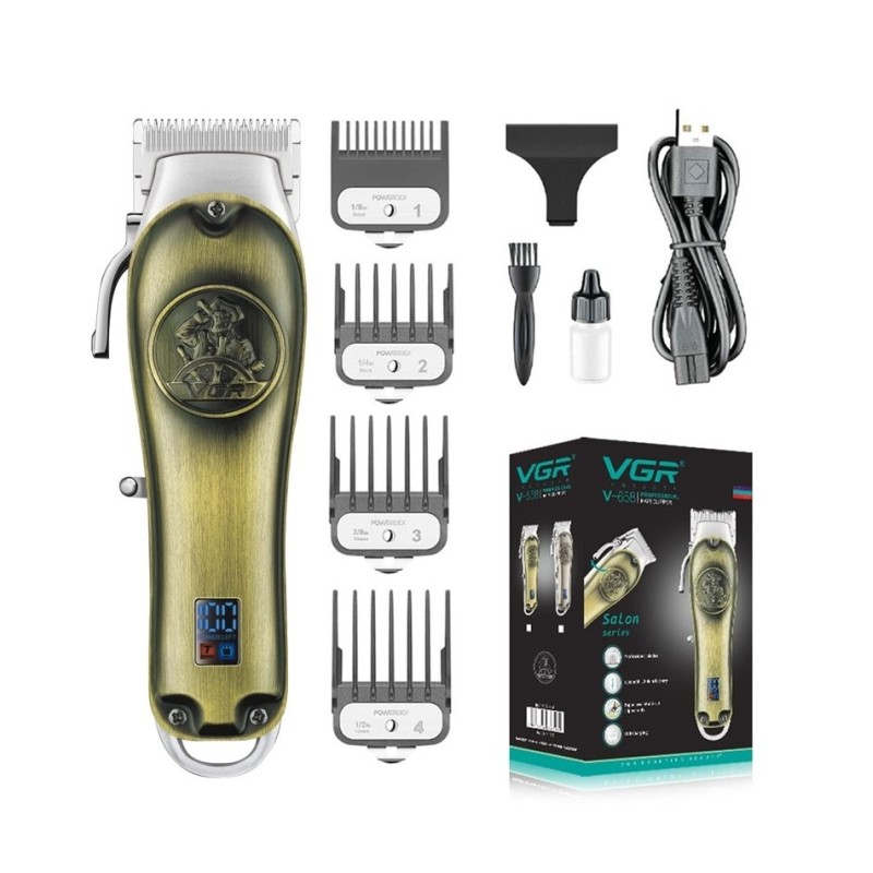 Машинка для стрижки волосся VGR V-658 Salon series акумуляторна бездротова Bronze
