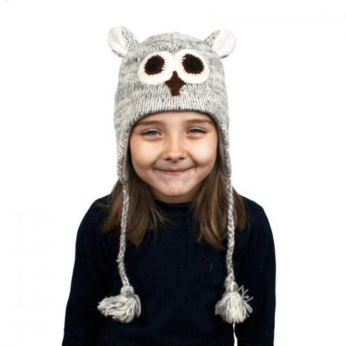 Шапка з вушками дитяча Kathmandu Animals Owl 100% вовна яка One Size Сірий (22941) в інтернет супермаркеті PbayMarket!