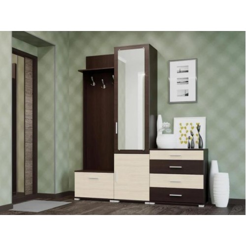 Передпокій Бриз ТО-4 + вішалка К-5 + дзеркало Еверест венге комбі Передпокій Бриз ТО-4 + вішалка К-5 + дзеркало Еверест венге комбі