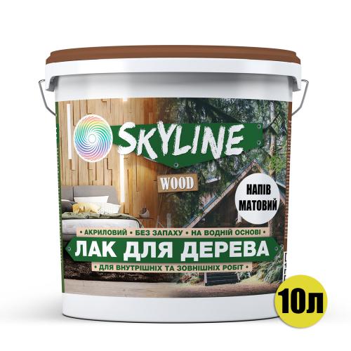 Лак для дерева акриловий Skyline Wood Прозорий Напівматовий 10л