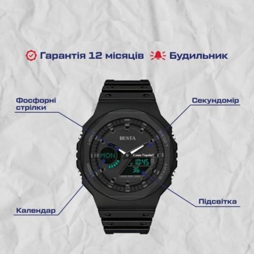 Чоловічий наручний годинник BESTA Jocker Чорний Чоловічий наручний годинник BESTA Jocker Чорний