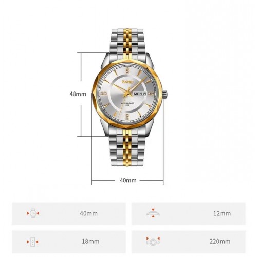Годинник чоловічий класичний Skmei 9268 Silver-Gold Годинник чоловічий класичний Skmei 9268 Silver-Gold