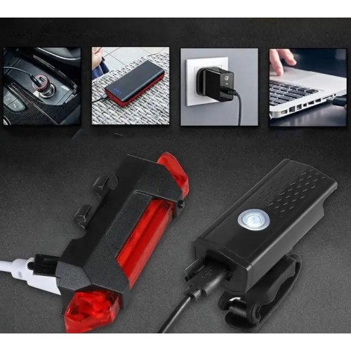 Велосипедний USB-ліхтарик передній+задній Niye