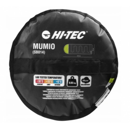 Спальний мішок Hi-Tec Mumio (SB014) 210x75 см Right Zip Чорний з зеленим JS.120.11 в інтернет супермаркеті PbayMarket!