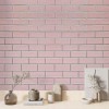 Стінова панель самоклеюча Sticker Wall Рожева 3D NEW CULTURAL WALL 70*70см*4мм PINK+SILVER (D) SW-00001501