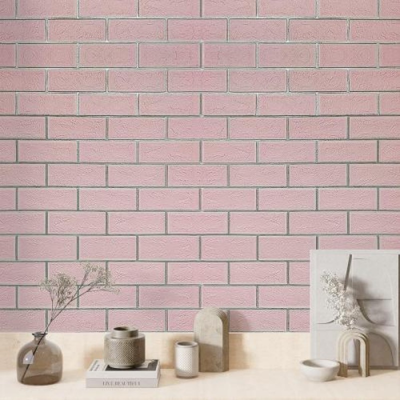 Стінова панель самоклеюча Sticker Wall Рожева 3D NEW CULTURAL WALL 70*70см*4мм PINK+SILVER (D) SW-00001501