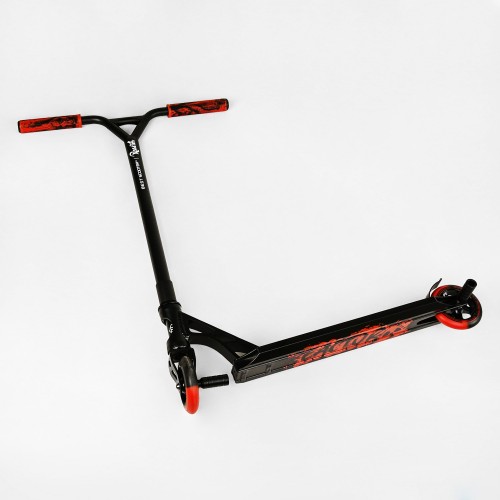Самокат трюковий пеги алюмінієвий диск та дека колеса Best Scooter Reactor HIC-система PU Black and red (112772)