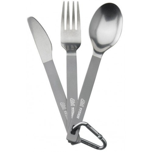 Набір столовий Esbit Titanium cutlery set 3 шт Сірий (017.0016) Набір столовий Esbit Titanium cutlery set 3 шт Сірий (017.0016)