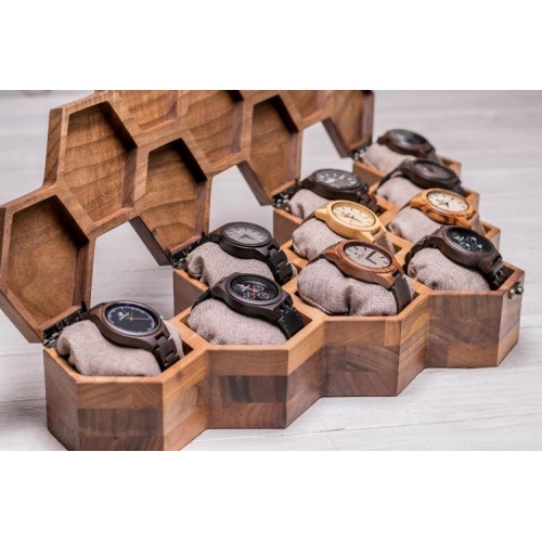 Сотова скринька-органайзер для 10 годинників ecoWalnut 7.3х59.7х23.5 см Сотова скринька-органайзер для 10 годинників ecoWalnut 7.3х59.7х23.5 см