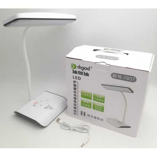 Настільна світлодіодна акумуляторна LED лампа DIGAD 1937 c USB 48 Led 4W (акум 18650 2шт по 3000 mAh) Настільна світлодіодна акумуляторна LED лампа DIGAD 1937 c USB 48 Led 4W (акум 18650 2шт по 3000 mAh)