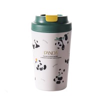 Термочашка з керамічною колбою YIWU Panda 380 мл Зелений (HP-14-12GR)