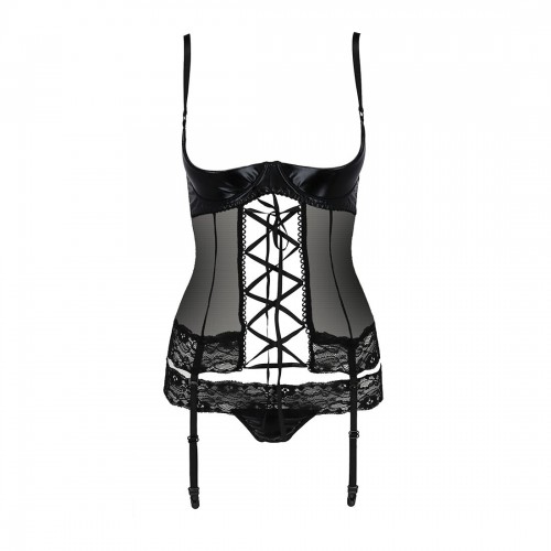 Корсет з відкритими грудьми NORTH CORSET black XXL/XXXL - Passion Exclusive, пажі, трусики, шнурівка в інтернет супермаркеті PbayMarket!