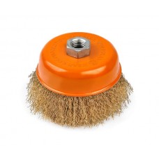 Щітка Polax чашкова по металу для УШМ (болгарки) гофрований рифлений дріт M14 100 мм (54-157)