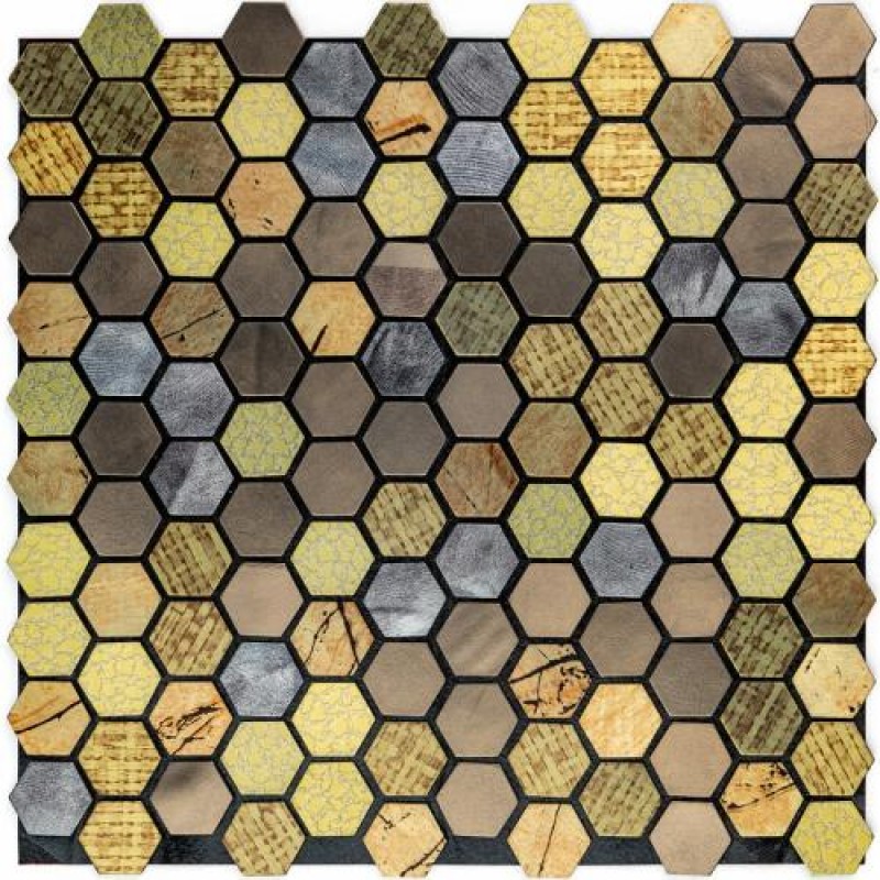 Самоклеюча алюмінієва плитка Sticker Wall 300х300х3 мм Різнокольоровий (SW-00001931)