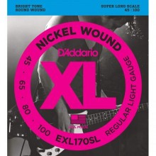 Струни для бас-гітари D'Addario EXL170SL Nickel Wound Regular Light Electric Bass Strings Super Long Scale 45/100