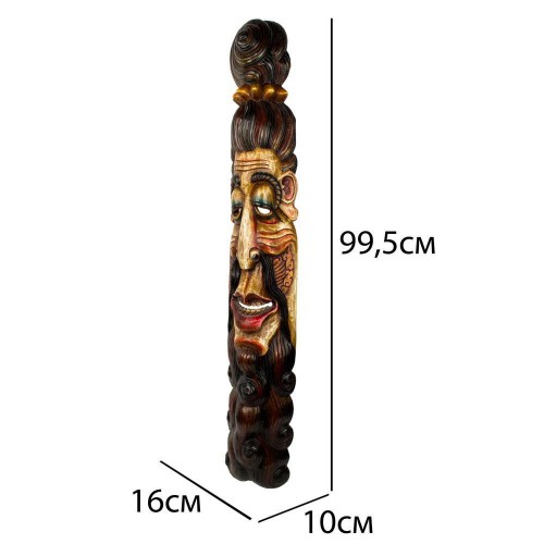 Маска Бхуванеш Цілісний масив дерева 98,5х16х9 см Слонова кістка (06079) в інтернет супермаркеті PbayMarket!