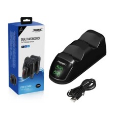 Зарядна док станція Dobe для DualShock 4 PS4 на 2 геймпада з LED підсвічуванням Чорний