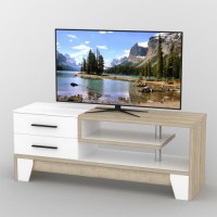 Тумба під телевізор Тиса Мебель ТВ-331 Дуб сонома Білий 60x44x150 см