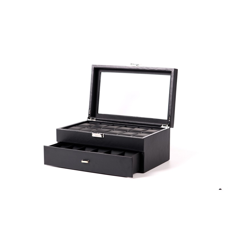 Скринька для зберігання годинників Craft 24PU.CARB.BL Чорний (24PU.CARB.BL)