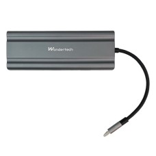 USB-хаб Wondertech WT00586 10 в 1 USB2.0x1 USB3.0x1 USB-C Type-C VGA HDMI 3,5 мм AUX SD TF слот для карт PD USB-C
