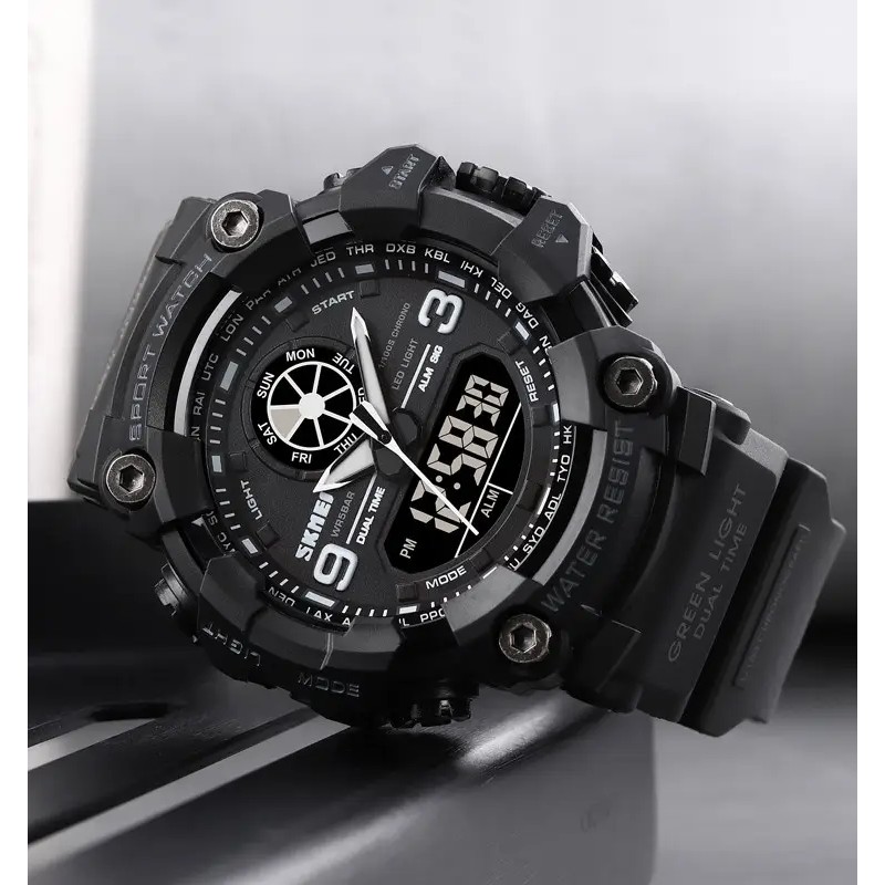 Чоловічий армійський наручний годинник Skmei 1818 Чорний