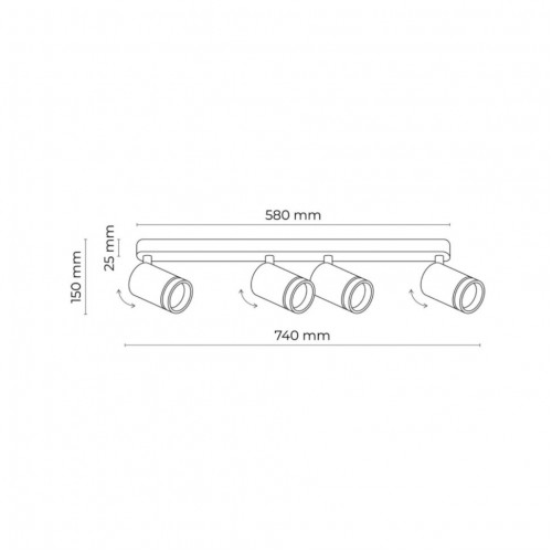 Спот TK Lighting Jet 74x5.5x15 см Білий (TK6917)