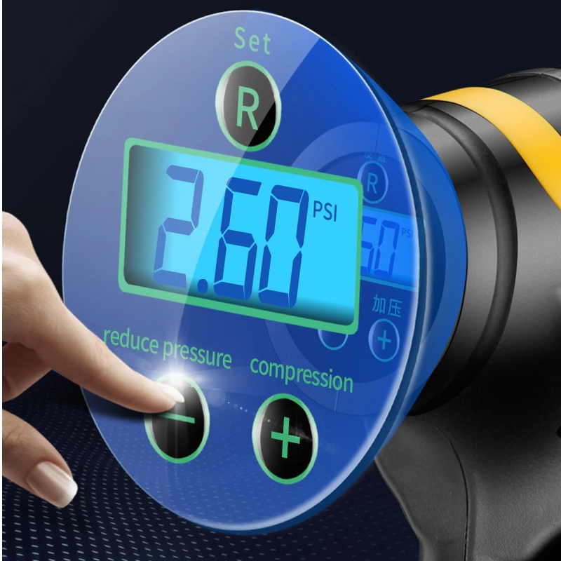 Акумуляторний насос - компресор для авто, мотоцикла, велосипеда до 10 атмосфер, зі зйомною батареєю