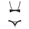 Комплект з екошкіри Passion Celine Bikini 4XL/5XL black, відкритий бра, стрінги зі шнурівкою в інтернет супермаркеті PbayMarket!