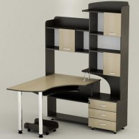 Стіл комп'ютерний Тиса Мебель СК-18 Венге Молочний 2015x1300x1395 мм Стіл комп'ютерний Тиса Мебель СК-18 Венге Молочний 2015x1300x1395 мм