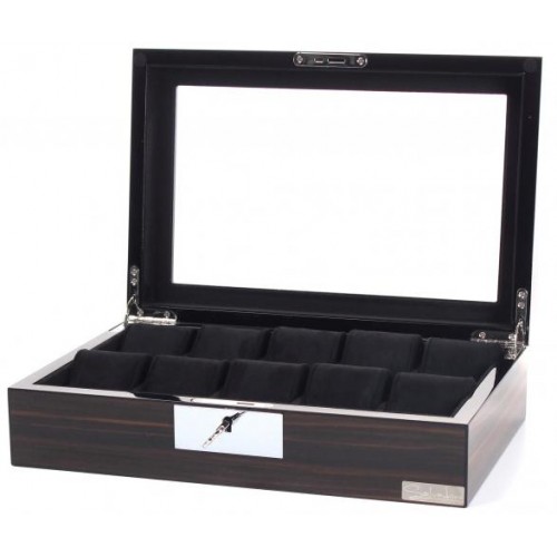 Шкатулка для зберігання годинників Salvadore WB/2386/10.EB 31,5х21х8,5 см Коричнево-чорний Шкатулка для зберігання годинників Salvadore WB/2386/10.EB 31,5х21х8,5 см Коричнево-чорний