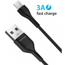 Кабель Grand-X USB-USB Тип C, Cu, 3A, 1м, Fast Сharge, Black (PC-03B)