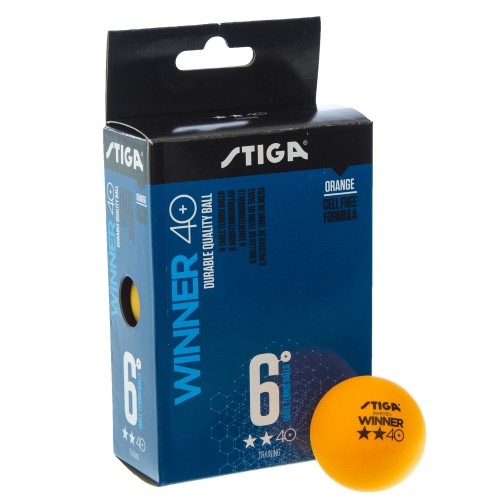 Набір м'ячів для настільного тенісу 6 штук STIGA SGA-1111-24 WINNER 2* (ABS, d-40мм) Помаранчевий (PT0583) в інтернет супермаркеті PbayMarket!