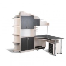 Стіл комп'ютерний Тиса Мебель СК-11 Дуб Молочний Венге 2080x1400x2020 мм