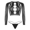 Комплект Leg Avenue Long sleeve crop top & string Black One Size в інтернет супермаркеті PbayMarket!