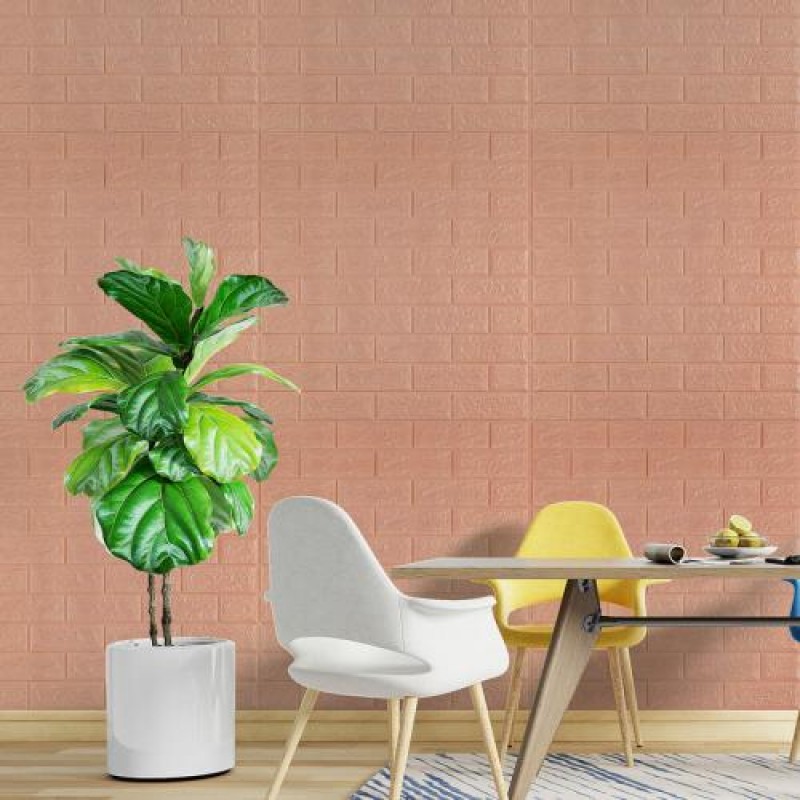 Самоклеюча стінова 3D панель Sticker Wall SW-00001716 під цеглу каву з молоком 700х770х3 мм