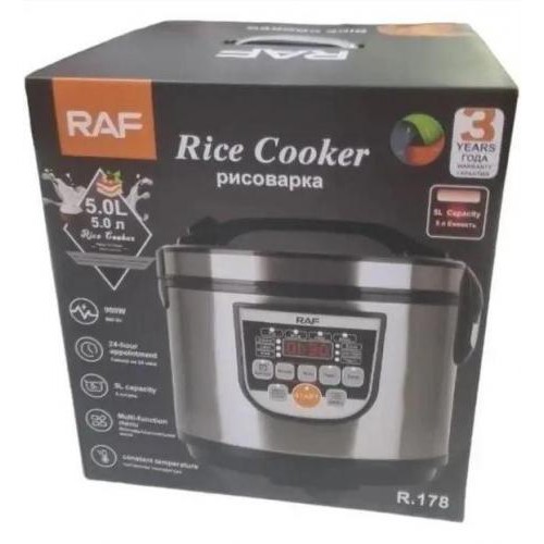 Мультиварка RAF R.178 5L 900W Silver-Black Мультиварка RAF R.178 5L 900W Silver-Black