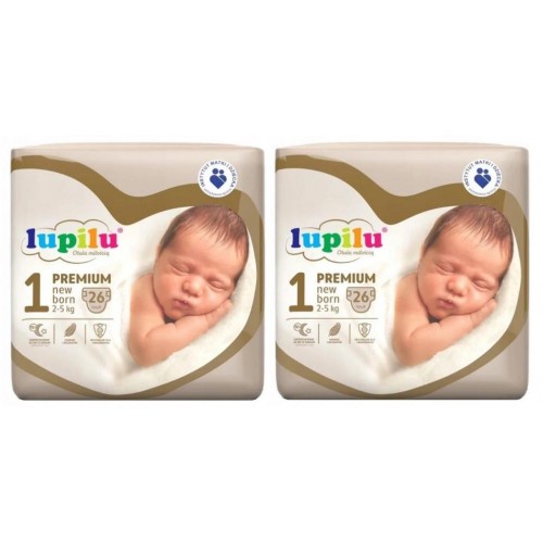 Підгузники Lupilu Premium New born Розмір 1, Вага 2-5 кг, 52 шт (2 упаковки) в інтернет супермаркеті PbayMarket!