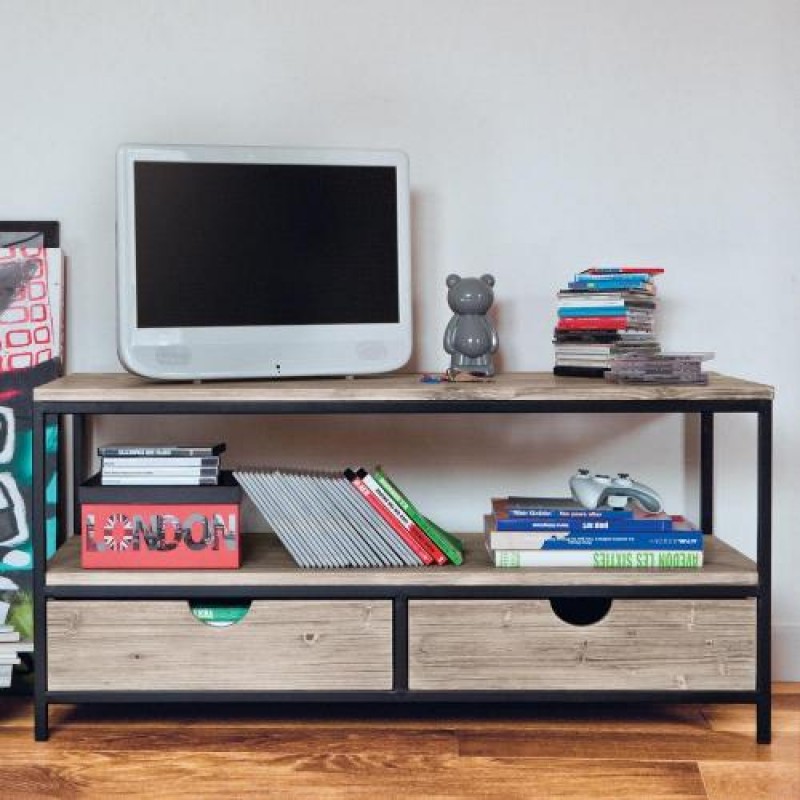 Тумба підставка для TV у стилі Loft NS-2147 580x1200x320 мм Черный