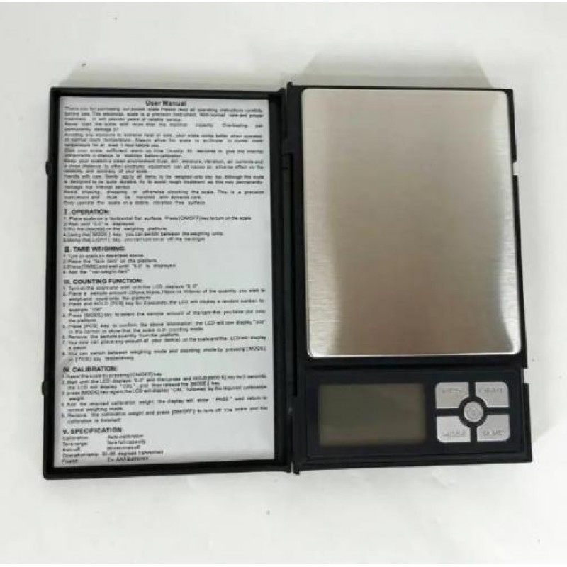 Портативні ювелірні ваги Notebook Series 0.01-500 г Чорний (2104618655)