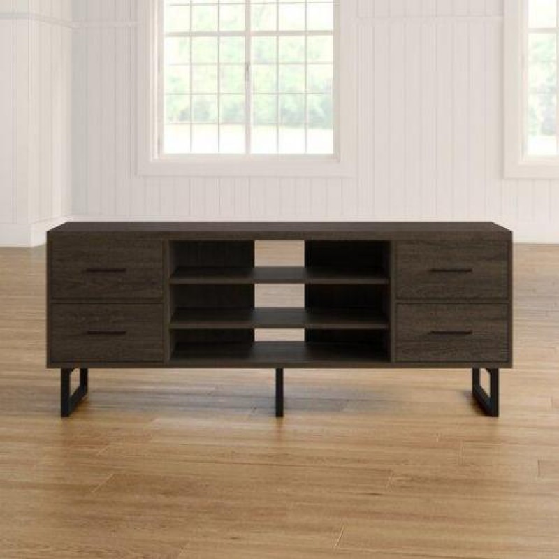 Тумба підставка для TV у стилі Loft NS-2112 680x1600x350 мм Черный