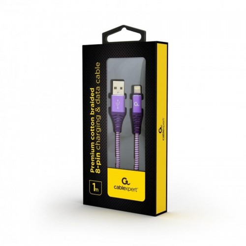 Кабель Cablexpert USB 2.0 A - Lightning 1м Фіолетовий (CC-USB2B-AMLM-1M-BW2) в інтернет супермаркеті PbayMarket!