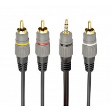 Аудіо-кабель Cablexpert (CCAP-4P3R-1.5M) 3.5мм-3RCA, 1.5м, Black