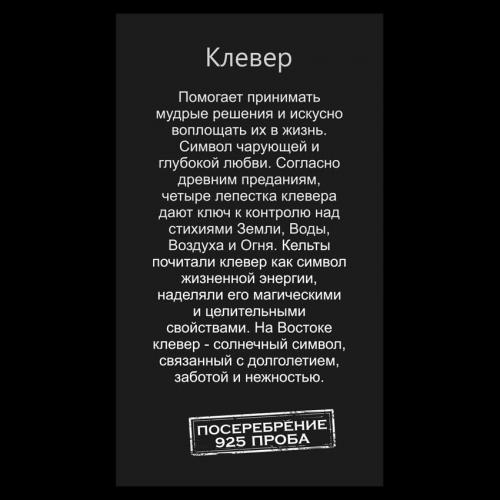 Талісман удачі Конюшина Метал з посрібленням (02968) в інтернет супермаркеті PbayMarket!