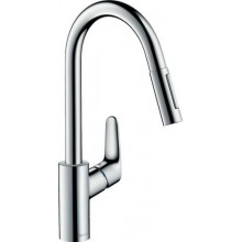 Змішувач для кухонної мийки з висувним душем Hansgrohe Focus Хром 31815000