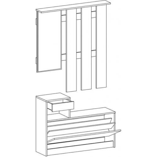 Передпокій Оріон з м'яким сидінням Меблі Сервіс горіх ринальді Передпокій Оріон з м'яким сидінням Меблі Сервіс горіх ринальді