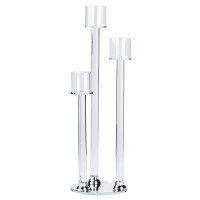 Підвічник скляний у європейському стилі TS Kitchen на три свічки (HP36564)