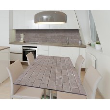 Наклейка 3Д вінілова на стіл Zatarga «Сірий цегла» 650х1200 мм для будинків, квартир, столів, кафе