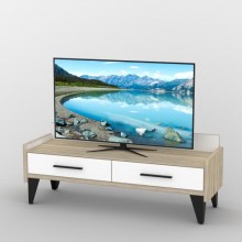 Тумба під телевізор Тиса Мебель ТВ-316 Дуб сонома Білий 60x44x140 см