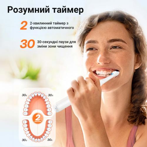 Електрична зубна щітка з футляром Bitvae D2 6 насадок White Електрична зубна щітка з футляром Bitvae D2 6 насадок White